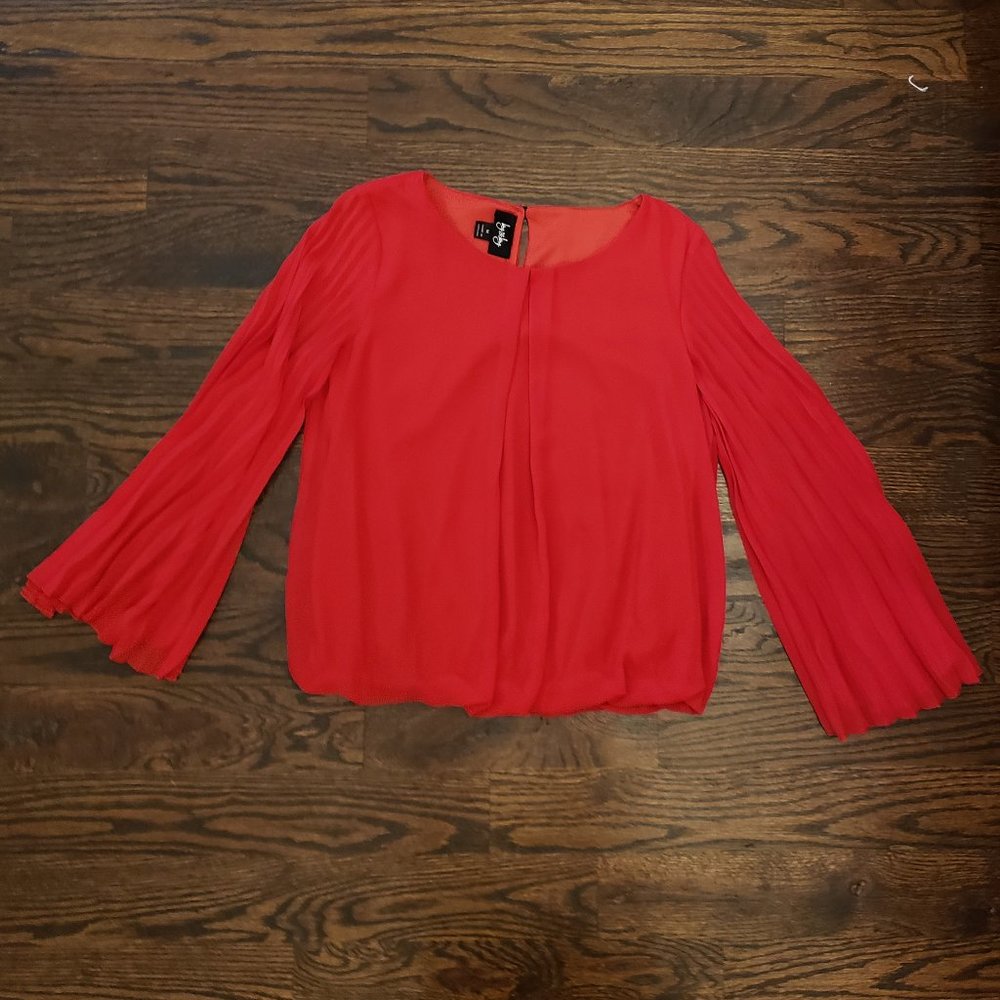 Red Long Sleeve Blouse